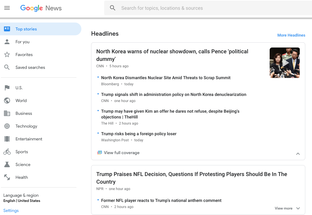 Google News Web App